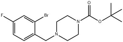 tert-Butyl 4-[(2-bromo-4-fluorophenyl)methyl]piperazine-1-carboxylate Struktur