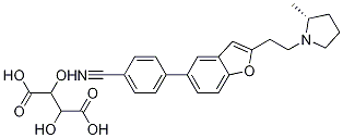 4-[2-[2-[(2R)-2-Methyl-1-pyrrolidinyl]ethyl]-5-benzofuranyl]benzonitrile tartrate Structure