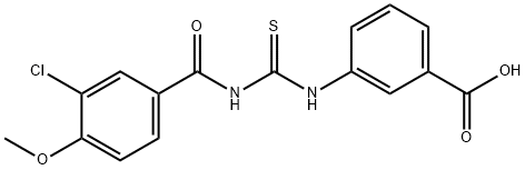 3-[[[(3-CHLORO-4-METHOXYBENZOYL)AMINO]THIOXOMETHYL]AMINO]-BENZOIC ACID 结构式