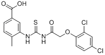 3-[[[[(2,4-DICHLOROPHENOXY)ACETYL]AMINO]THIOXOMETHYL]AMINO]-4-METHYL-BENZOIC ACID 结构式
