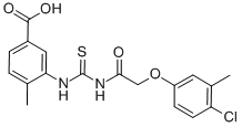 3-[[[[(4-CHLORO-3-METHYLPHENOXY)ACETYL]AMINO]THIOXOMETHYL]AMINO]-4-METHYL-BENZOIC ACID 结构式