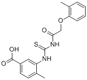 4-METHYL-3-[[[[(2-METHYLPHENOXY)ACETYL]AMINO]THIOXOMETHYL]AMINO]-BENZOIC ACID 结构式