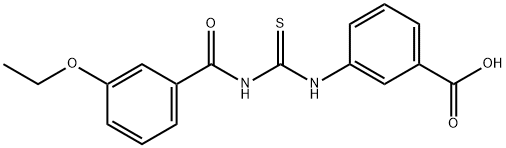 3-[[[(3-ETHOXYBENZOYL)AMINO]THIOXOMETHYL]AMINO]-BENZOIC ACID 结构式