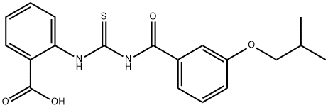 2-[[[[3-(2-METHYLPROPOXY)BENZOYL]AMINO]THIOXOMETHYL]AMINO]-BENZOIC ACID 结构式