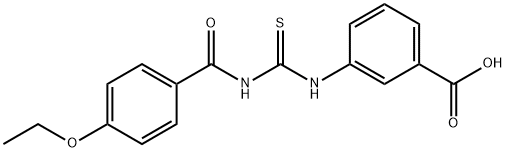 3-[[[(4-ETHOXYBENZOYL)AMINO]THIOXOMETHYL]AMINO]-BENZOIC ACID 结构式