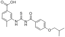 4-METHYL-3-[[[[4-(2-METHYLPROPOXY)BENZOYL]AMINO]THIOXOMETHYL]AMINO]-BENZOIC ACID 结构式