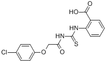2-[[[[(4-CHLOROPHENOXY)ACETYL]AMINO]THIOXOMETHYL]AMINO]-BENZOIC ACID 结构式