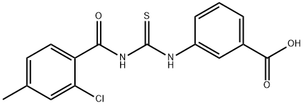 3-[[[(2-CHLORO-4-METHYLBENZOYL)AMINO]THIOXOMETHYL]AMINO]-BENZOIC ACID 结构式