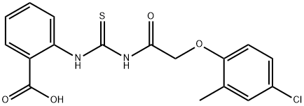 2-[[[[(4-CHLORO-2-METHYLPHENOXY)ACETYL]AMINO]THIOXOMETHYL]AMINO]-BENZOIC ACID 结构式