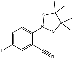 5-フルオロ-2-(4,4,5,5-テトラメチル-1,3,2-ジオキサボロラン-2-イル)ベンゾニトリル 化学構造式