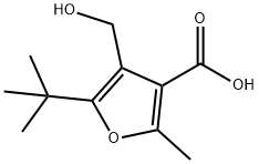 5-TERT-ブチル-4-ヒドロキシメチル-2-メチル-フラン-3-カルボン酸 化学構造式