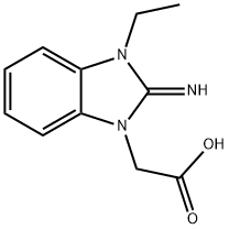 (3-エチル-2-イミノ-2,3-ジヒドロ-1H-ベンズイミダゾール-1-イル)酢酸 化学構造式
