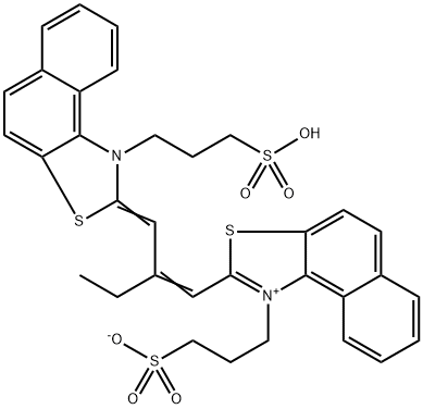 1-(3-Sulfopropyl)-2-(2-((1-(3-sulfopropyl)naphtho[1.2-d]thiazol-2-(1H)-ylidene)methyl)-1-butenyl)-naphtho[1.2-d]thiazoli Struktur