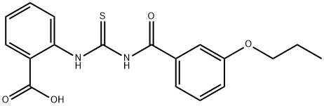 2-[[[(3-PROPOXYBENZOYL)AMINO]THIOXOMETHYL]AMINO]-BENZOIC ACID 结构式