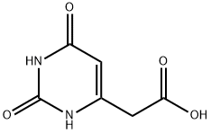 1,2,3,6-テトラヒドロ-2,6-ジオキソ-4-ピリミジン酢酸 化学構造式