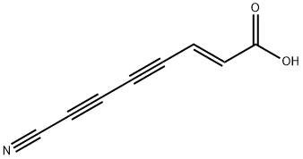 (E)-7-シアノ-2-ヘプテン-4,6-ジイン酸 化学構造式