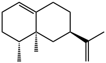 (1R)-1α,8aα-ジメチル-7β-イソプロペニル-1,2,3,5,6,7,8,8a-オクタヒドロナフタレン 化学構造式