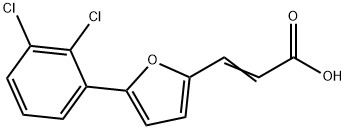 (2E)-3-[5-(2,3-ジクロロフェニル)-2-フリル]アクリル酸 化学構造式