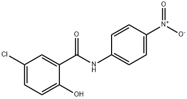 N-(4-ニトロフェニル)-5-クロロ-2-ヒドロキシベンズアミド 化学構造式