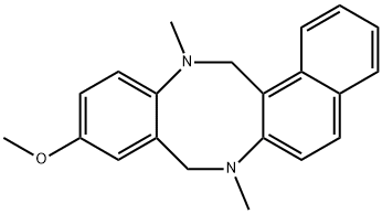 10-METHOXY-7,13-DIMETHYL-7,8,13,14-TETRAHYDROBENZO[F]NAPHTHO[2,1-B][1,5]DIAZOCINE 结构式