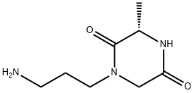 2,5-Piperazinedione,1-(3-aminopropyl)-3-methyl-,(3S)-(9CI) 结构式