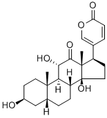 3β,11α,14-トリヒドロキシ-12-オキソ-5β-ブファ-20,22-ジエノリド 化学構造式