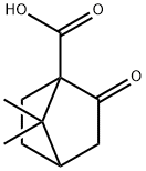 2-オキソ-7,7-ジメチルビシクロ[2.2.1]ヘプタン-1-カルボン酸 化学構造式