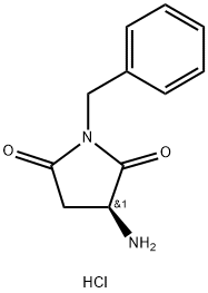 (S)-3-AMINO-1-BENZYLPYRROLIDINE-2,5-DIONE HYDROCHLORIDE 化学構造式