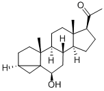 6β-ヒドロキシ-3β,5-シクロ-5β-プレグナン-20-オン 化学構造式