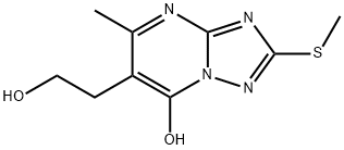 2-(メチルチオ)-5-メチル-7-ヒドロキシ[1,2,4]トリアゾロ[1,5-a]ピリミジン-6-エタノール 化学構造式