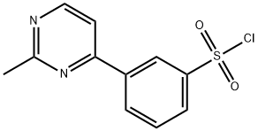 3-(2-メチル-4-ピリミジニル)ベンゼンスルホニルクロリド 化学構造式
