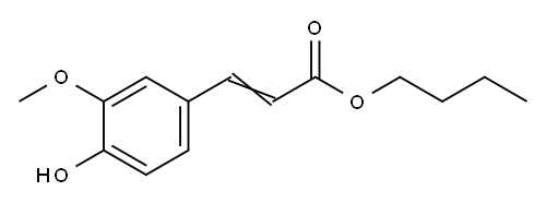 3-(4-ヒドロキシ-3-メトキシフェニル)アクリル酸ブチル 化学構造式