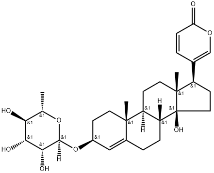 3-((6-Desoxy-alpha-L-mannopyra-nosyl)oxy)-14-hydroxy-, (3 beta)-bufa-4,20,22-trienolid
