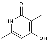 4-ヒドロキシ-3,6-ジメチルピリジン-2(1H)-オン 化学構造式