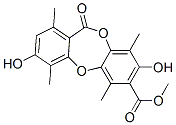 3,8-Dihydroxy-1,4,6,9-tetramethyl-11-oxo-11H-dibenzo[b,e][1,4]dioxepin-7-carboxylic acid methyl ester Structure