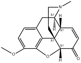 3-メトキシ-17-メチル-4,5α-エポキシ-7,8-ジデヒドロモルフィナン-6-オン 化学構造式