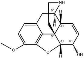 7,8-ジデヒドロ-4,5α-エポキシ-3-メトキシモルフィナン-6α-オール 化学構造式