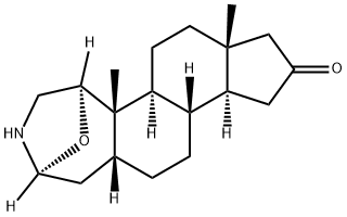 1α,4α-エポキシ-3-アザ-A-ホモ-5β-アンドロスタン-16-オン 化学構造式