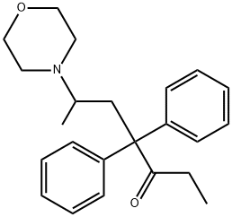 [R,(+)]-6-(4-モルホリニル)-4,4-ジフェニル-3-ヘプタノン 化学構造式