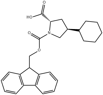 (2S,4S)-FMOC-4-CYCLOHEXYL-PYRROLIDINE-2-CARBOXYLIC ACID Struktur