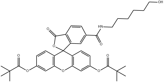 N-(6-HYDROXYHEXYL)-6-CARBOXAMIDOFLUORESCEIN DIPIVALATE 结构式