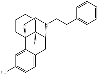 17-(2-フェニルエチル)モルフィナン-3-オール 化学構造式