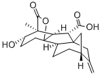 2β,4aα-ジヒドロキシ-1β-メチル-8-メチレンギバン-1α,10β-ジカルボン酸1,4a-ラクトン 化学構造式