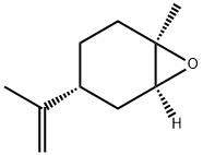 1β,2β-エポキシ-1α-メチル-4α-(1-メチルエテニル)シクロヘキサン 化学構造式