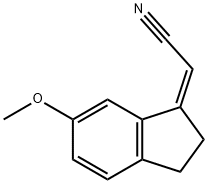 Acetonitrile, (2,3-dihydro-6-methoxy-1H-inden-1-ylidene)-, (2Z)- (9CI), 468104-14-5, 结构式