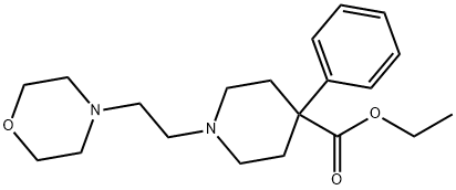 1-(2-モルホリノエチル)-4-フェニルピペリジン-4-カルボン酸エチル 化学構造式