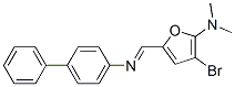 2-Furanamine,  5-[([1,1-biphenyl]-4-ylimino)methyl]-3-bromo-N,N-dimethyl- Structure