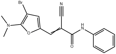 2-Propenamide,  3-[4-bromo-5-(dimethylamino)-2-furanyl]-2-cyano-N-phenyl- Structure