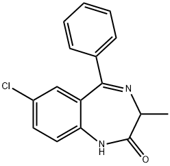 3-Methyl-5-phenyl-7-chloro-1H-1,4-benzodiazepine-2(3H)-one Structure
