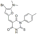 4,6(1H,5H)-Pyrimidinedione,  5-[[4-bromo-5-(dimethylamino)-2-furanyl]methylene]dihydro-1-(4-methylphenyl)-2-thioxo- Structure